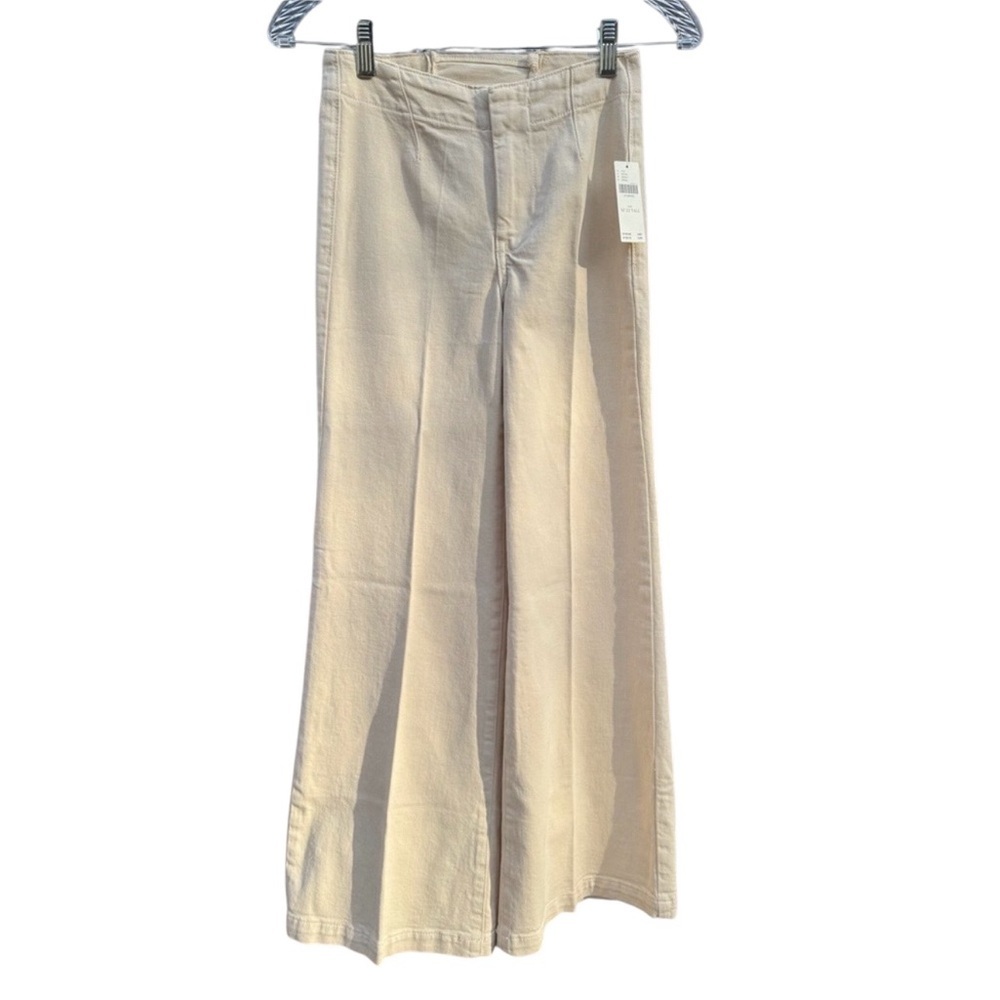 Pilcro Tall Crop Pants/Jeans Size 23Tall Cream Color Back Tie Lace Up
